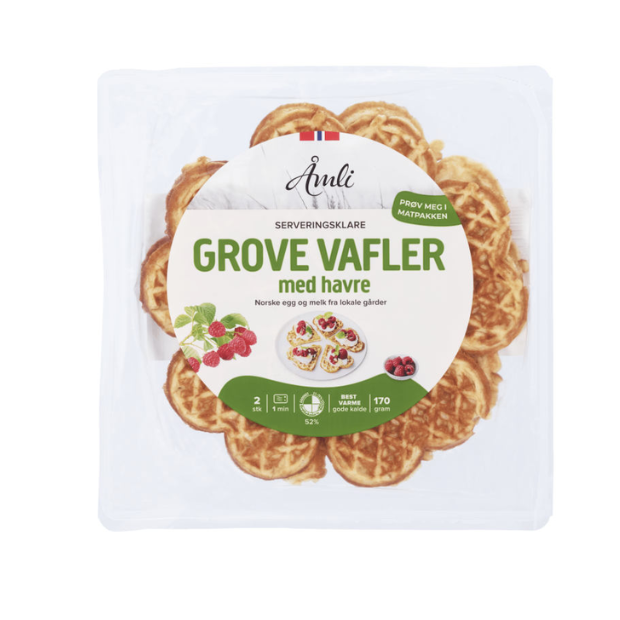 Wholegrain Waffles - Vafler Grove 170g Åmli